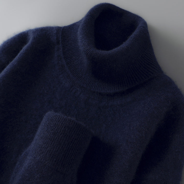Herren-Rollkragenpullover aus reiner Wolle