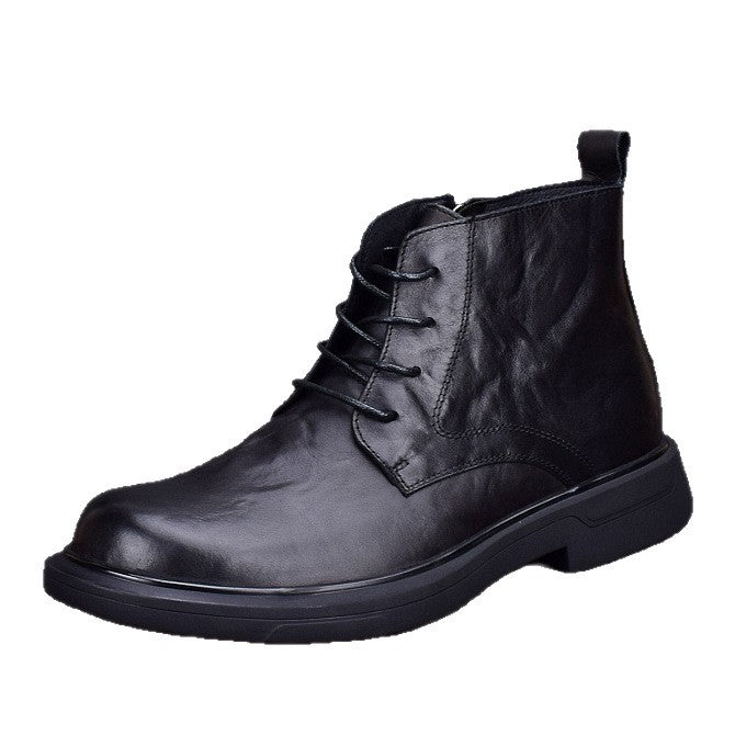 Herren-Lederstiefel, gefüttert, rutschfest