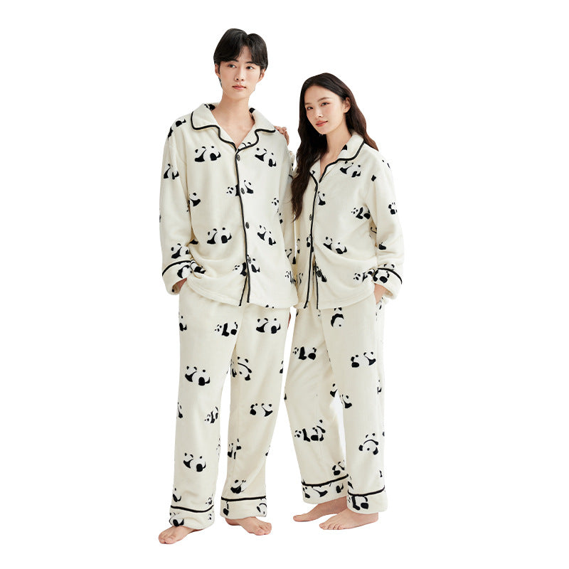 Warmer Herren Schlafanzug aus Korallenfleece