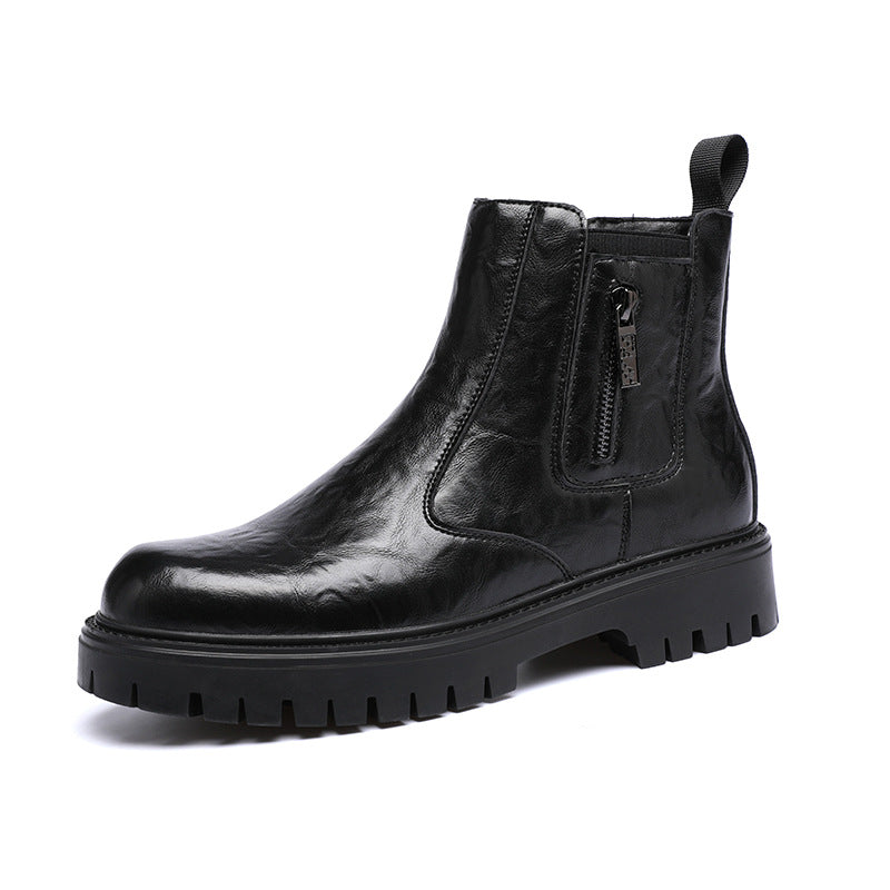 Moderne Herren-Stiefeletten mit Plateausohle
