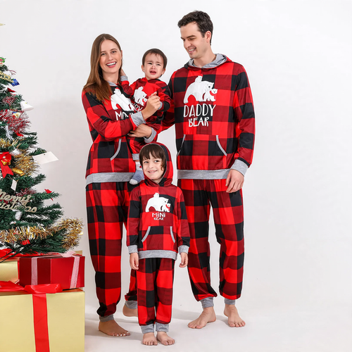Weihnachts-Pyjama-Set für die Familie, Strickoptik-Druck