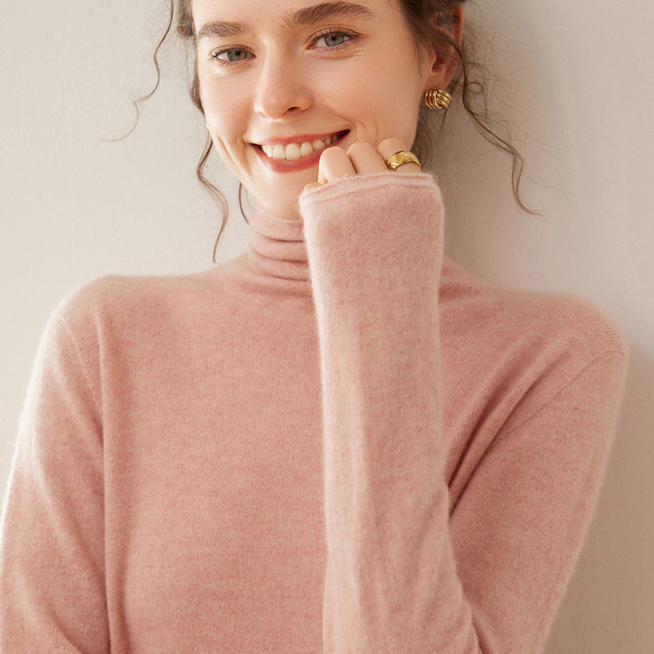 Weicher Kaschmir-Pullover mit Stehkragen