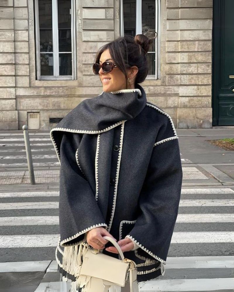 Drune | Hepburn-Stil Wollcape Mantel