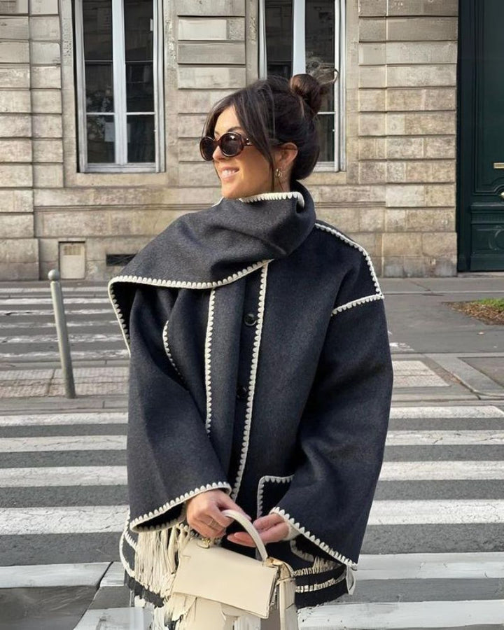 Drune | Hepburn-Stil Wollcape Mantel