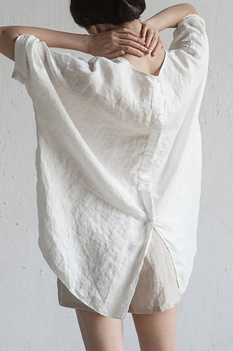 Drune | stilvolle Strickjacke aus japanischer Leinen - Halbärmel und runder Ausschnitt