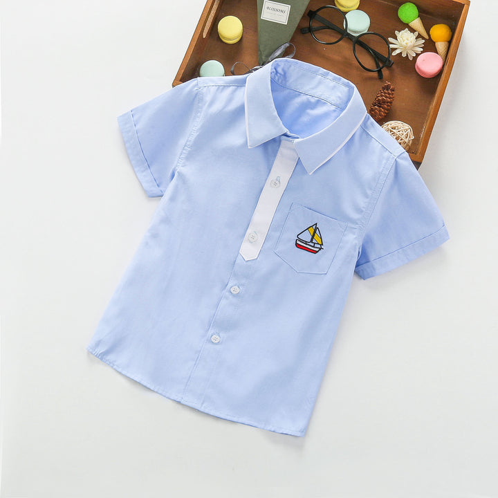 Jungen Kurzarmhemd mit maritimem Design Drune