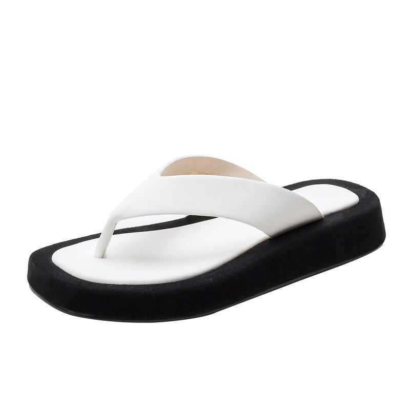 Damen moderne Flip-Flops mit bequemem Plateau Drune