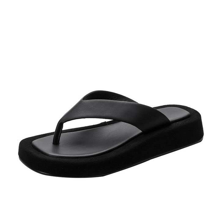 Damen moderne Flip-Flops mit bequemem Plateau Drune