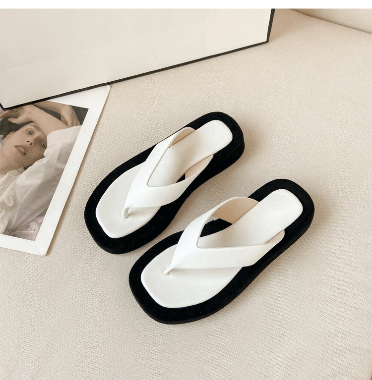 Damen moderne Flip-Flops mit bequemem Plateau Drune