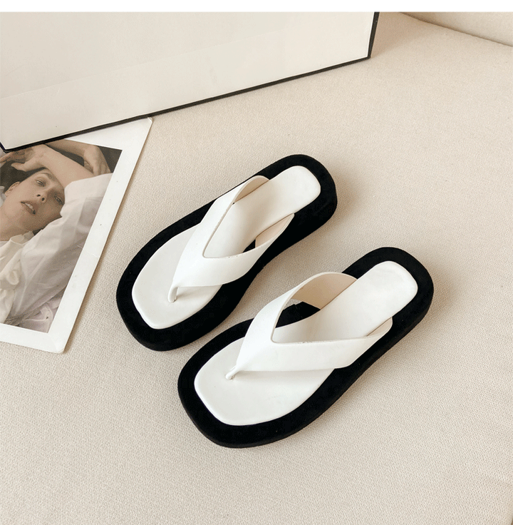 Damen moderne Flip-Flops mit bequemem Plateau Drune