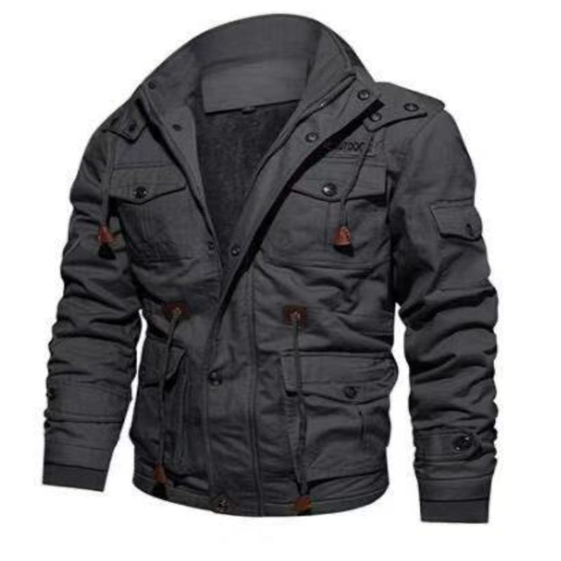 Herren Gefütterte Fieldjacke im Utility-Look mit Teddyfutter und Mehrfachtaschen Drune