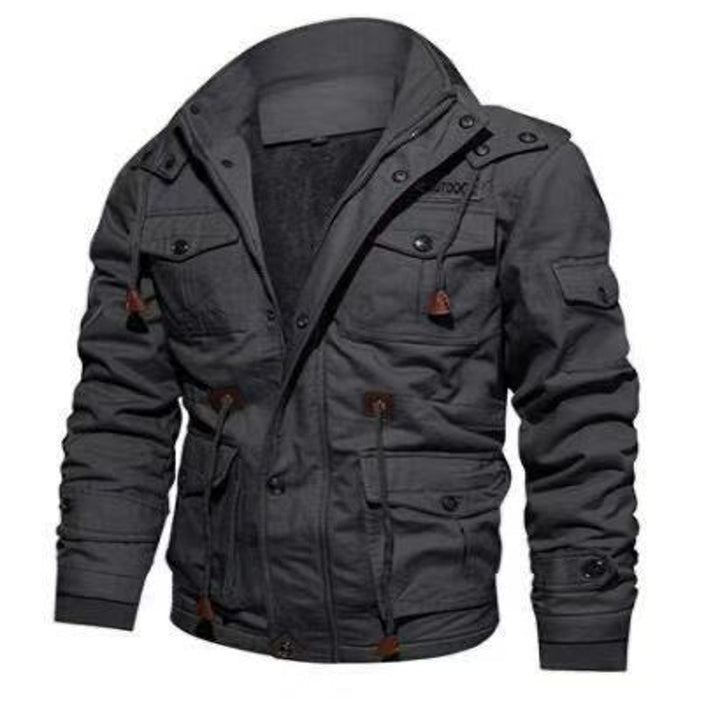 Herren Gefütterte Fieldjacke im Utility-Look mit Teddyfutter und Mehrfachtaschen Drune
