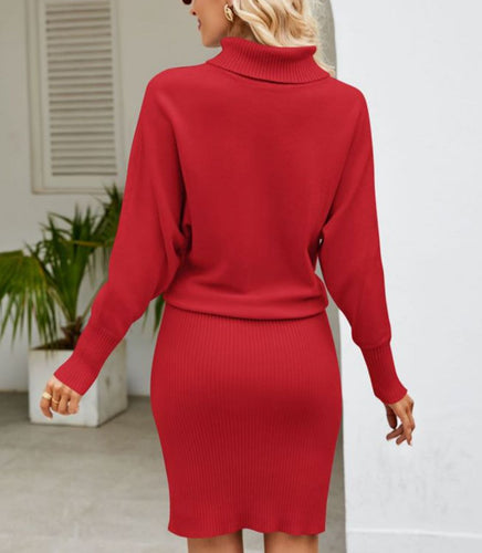Drune | Kuscheliges Rollkragen-Strickkleid Für Winterwärme
