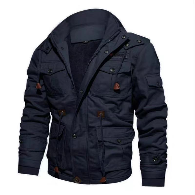 Herren Gefütterte Fieldjacke im Utility-Look mit Teddyfutter und Mehrfachtaschen Drune
