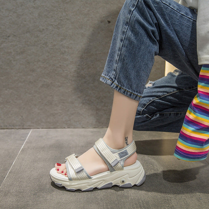 Damen Sportliche Sandalen mit verstellbaren Riemen und dämpfender Sohle Drune