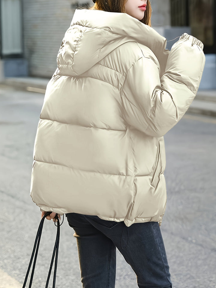 Drune | kurze warme Pufferjacke mit Kapuze für Damen - Perfekt für Outdoor-Aktivitäten