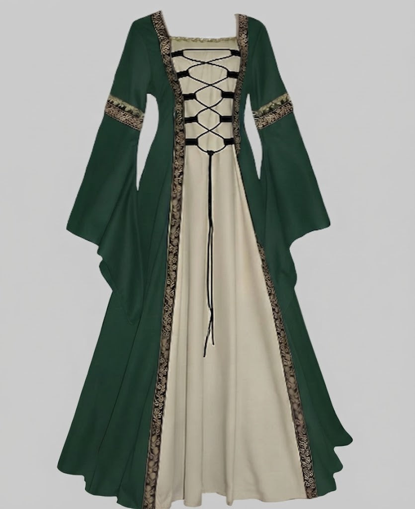 Damen historisches Märchenkleid mit elegantem Schnürdesign Drune