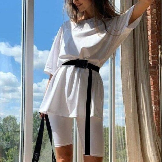 Damen Sportliches Zweiteiliges Set mit T-Shirt und Shorts Drune