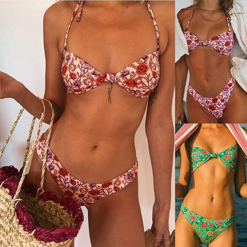 Damen Bikinis mit floralem Muster Drune