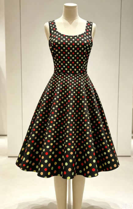 Damen Swing-Kleid mit verspieltem Polka-Dots-Design Drune
