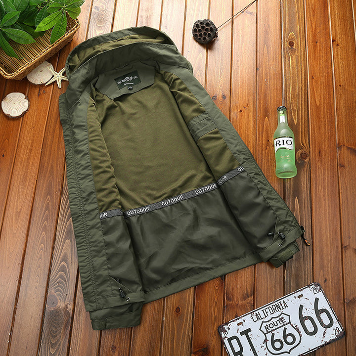 Herren Leichte Sommerjacke mit abnehmbarer Kapuze Drune