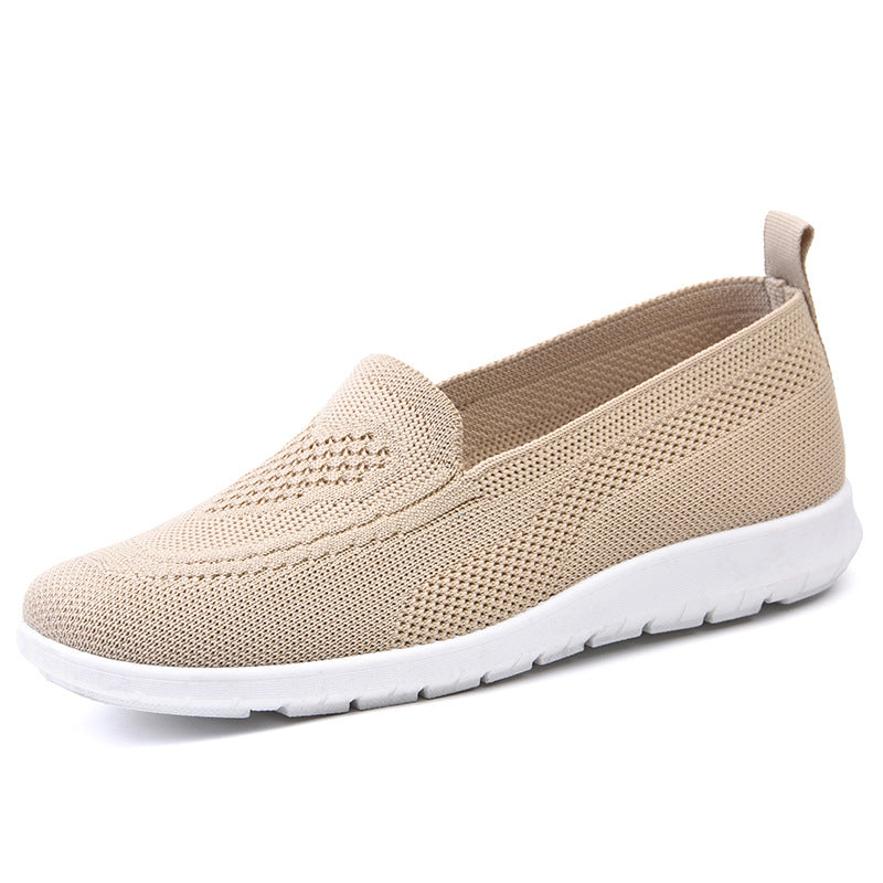 Damen nan ultraleichter gestrickter Slip-On-Loafer mit nahtlosem Sockenschaft, elastischem Einstieg und stoßdämpfender EVA-Laufsohle Drune