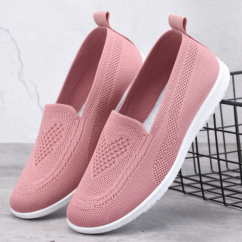 Damen nan ultraleichter gestrickter Slip-On-Loafer mit nahtlosem Sockenschaft, elastischem Einstieg und stoßdämpfender EVA-Laufsohle Drune