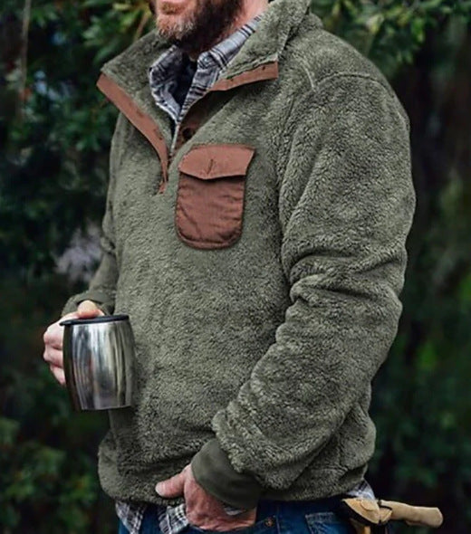 Herren-Sweatshirt, gefüttert, einfarbig