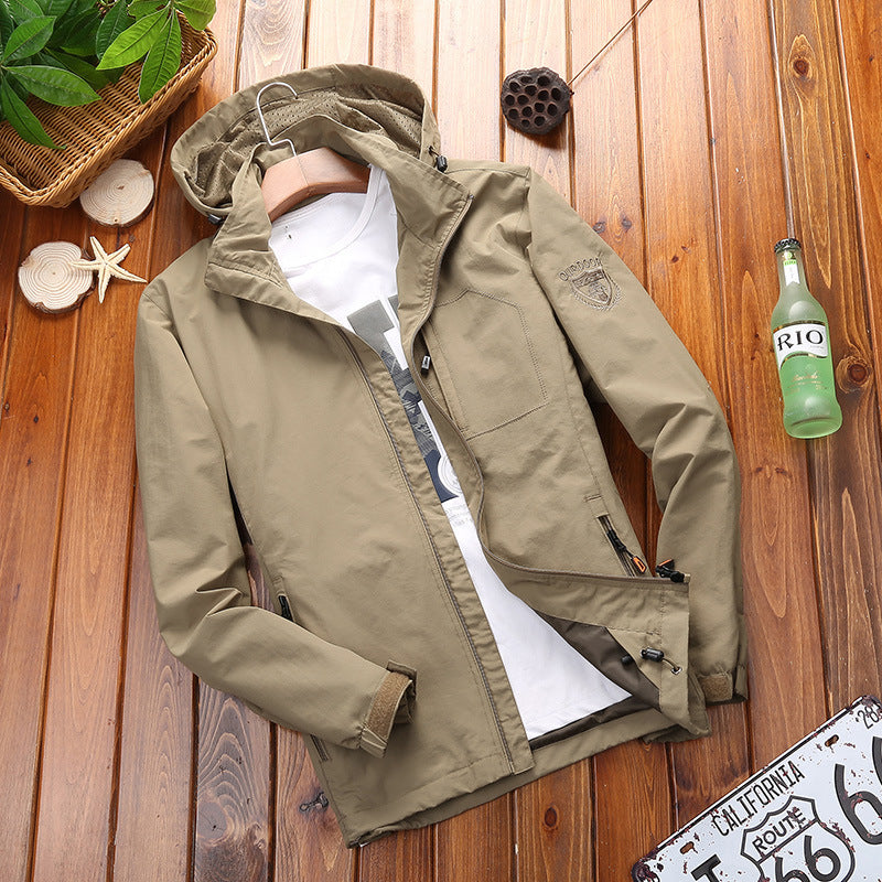 Herren Leichte Sommerjacke mit abnehmbarer Kapuze Drune