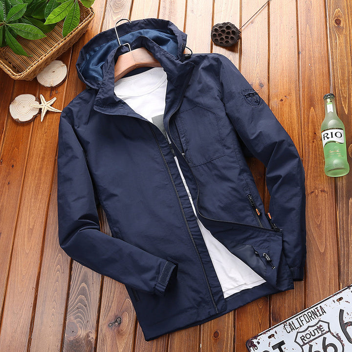 Herren Leichte Sommerjacke mit abnehmbarer Kapuze Drune