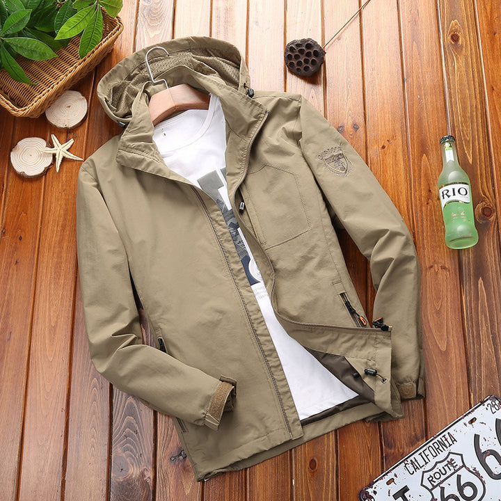 Herren Leichte Sommerjacke mit abnehmbarer Kapuze Drune