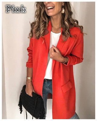 Damen Modischer und eleganter Fleece-Mantel mit praktischen Taschen Drune