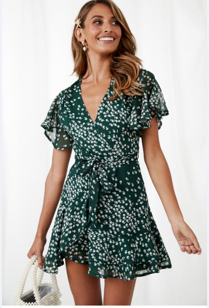Damen Wickel-Jumpsuit mit Rüschendetails und eleganter Taillierung Drune
