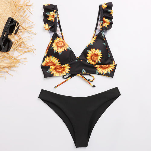 Damen Triangel-Bikini mit verstellbaren Trägern und auffälligem Galaxie-Design Drune