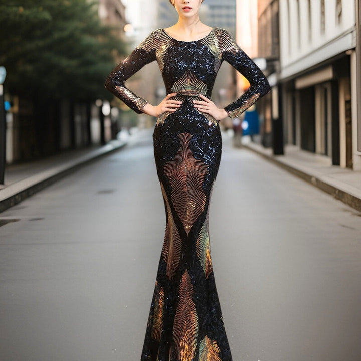 Drune - Hochwertiges, rückenfreies Pailletten-Kleid