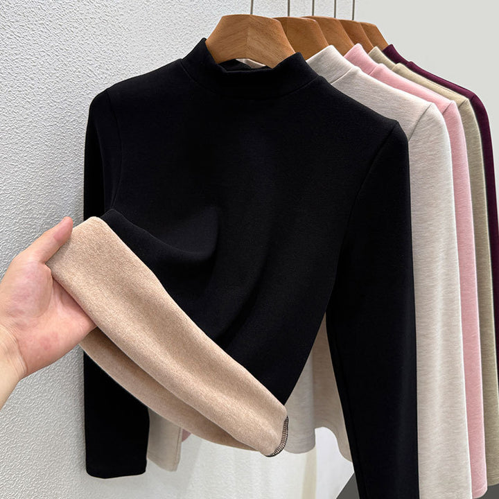Wollmischung-Rollkragenpullover mit Thermofutter