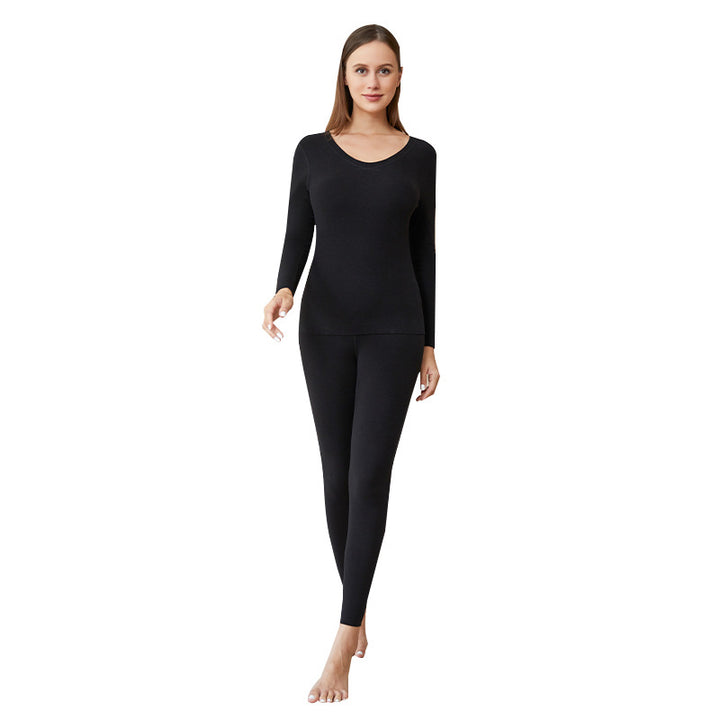 Thermo-Unterwäsche-Set für Damen, V-Ausschnitt