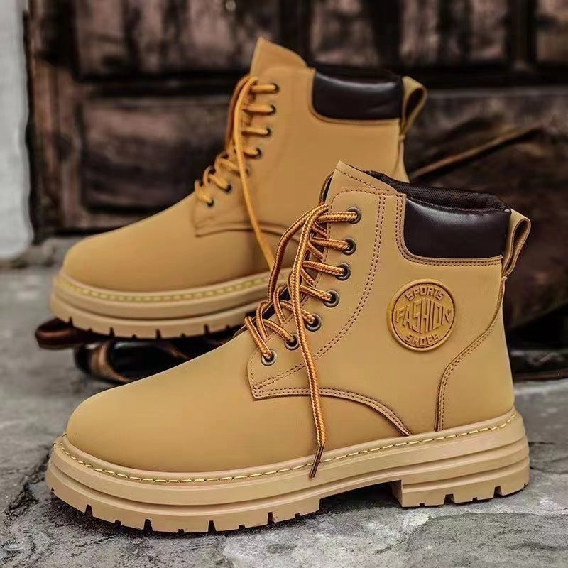 Robuste Unisex-Stiefel im Arbeitsstil, PU-Leder