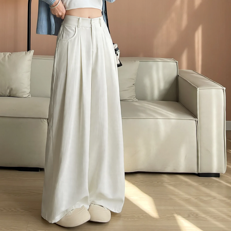 Gefütterte Cord-Hose für Damen, weit geschnitten