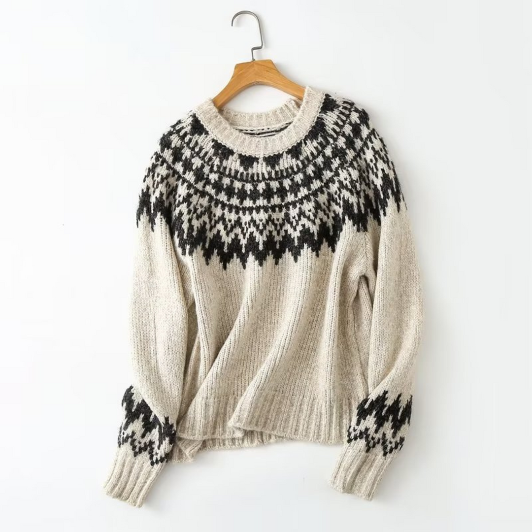 Drune | Geometrischer Jacquard Pullover für Einzigartigen Stil