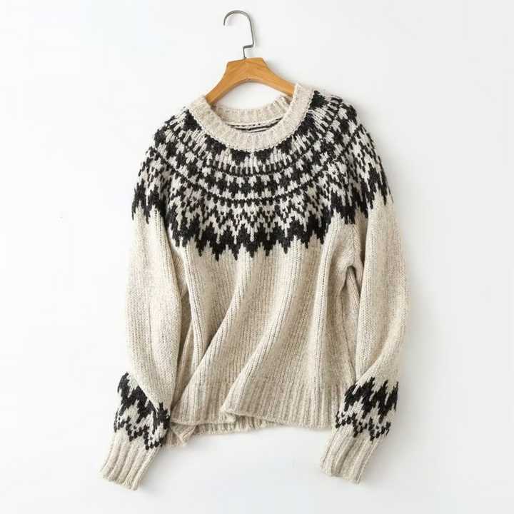Drune | Geometrischer Jacquard Pullover für Einzigartigen Stil