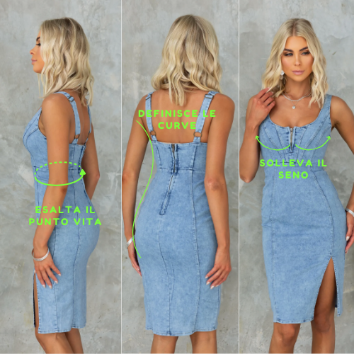 Drune | Denim Kleid mit Enganliegender Passform Die Ein Elegantes Aussehen Sicherstellt