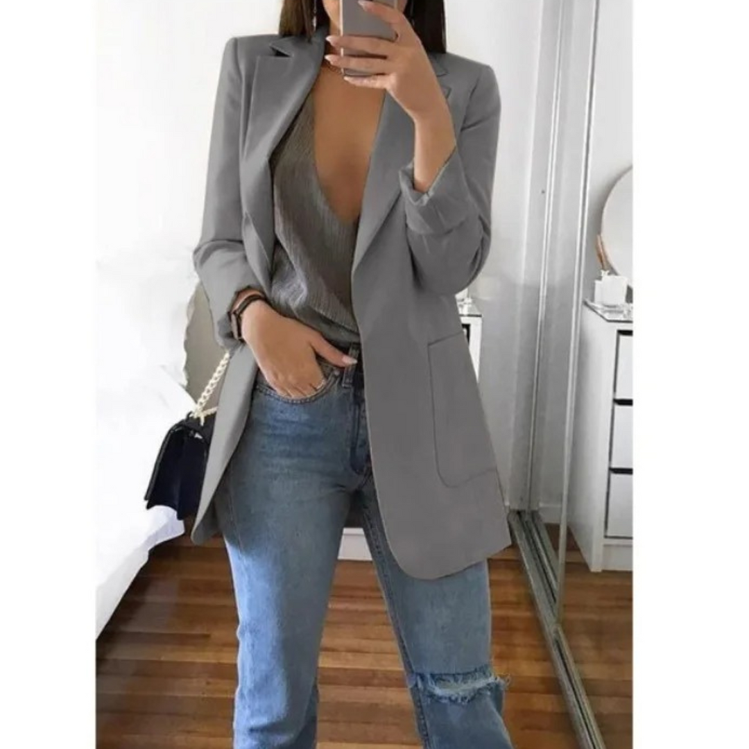 Drune | Doppelreihiger Blazer mit Druck, Damen Bürooutfit
