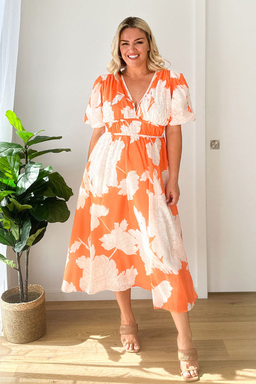 Drune | Real Love Print Puffärmel Maxi Kleid