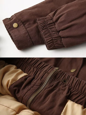 Drune | Casual Bomberjacke Cord Kragen Reißverschluss Oberbekleidung