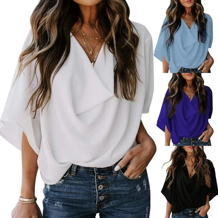 Drune | Luftige Bluse Mit Wasserfallausschnitt