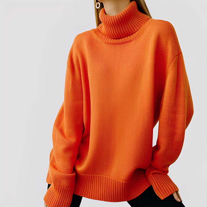 Drune | Einfacher, übergroßer Rollkragenpullover für Damen