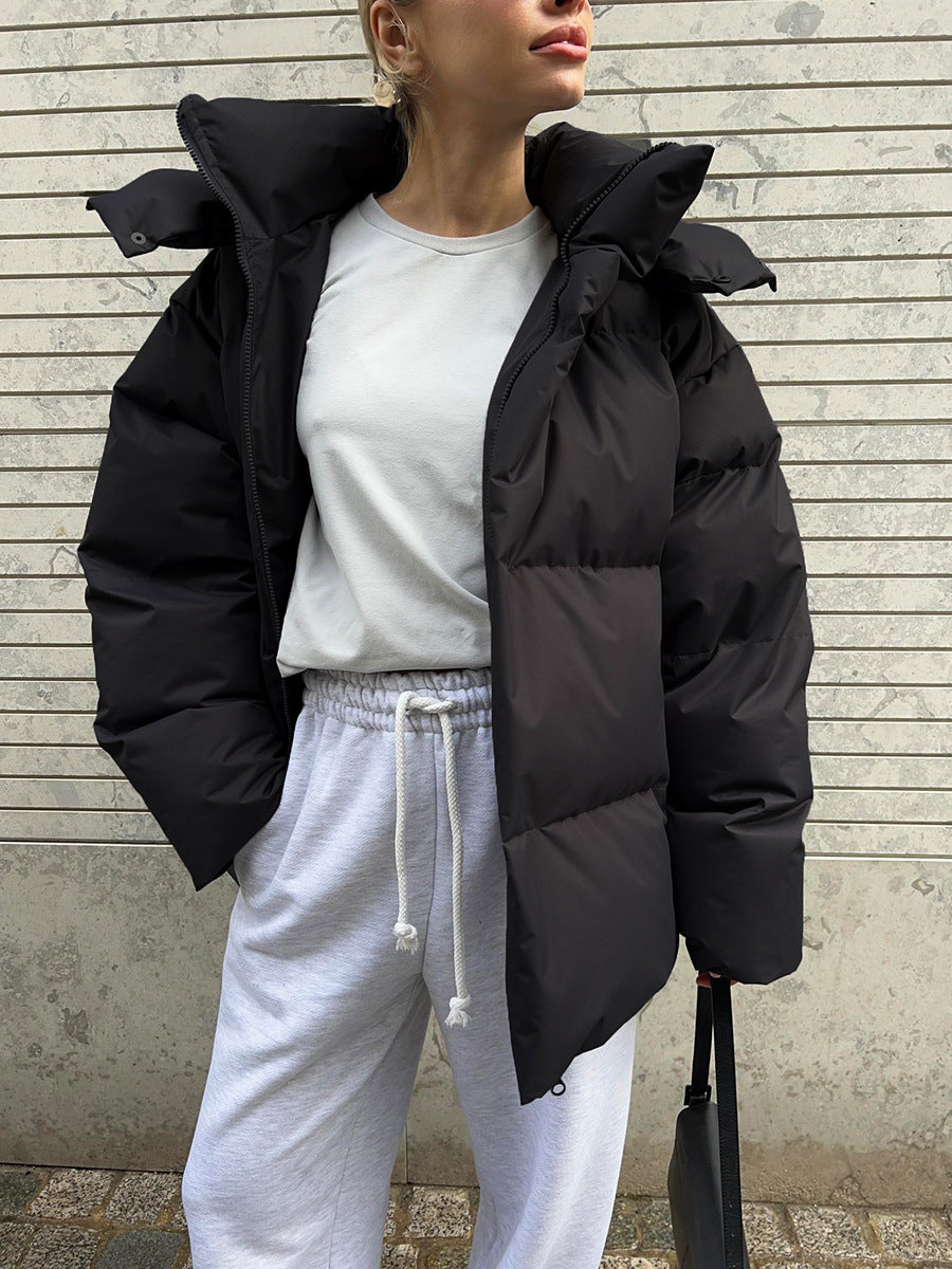 Drune | Eleganter Winter Kapuzen Baumwollmantel