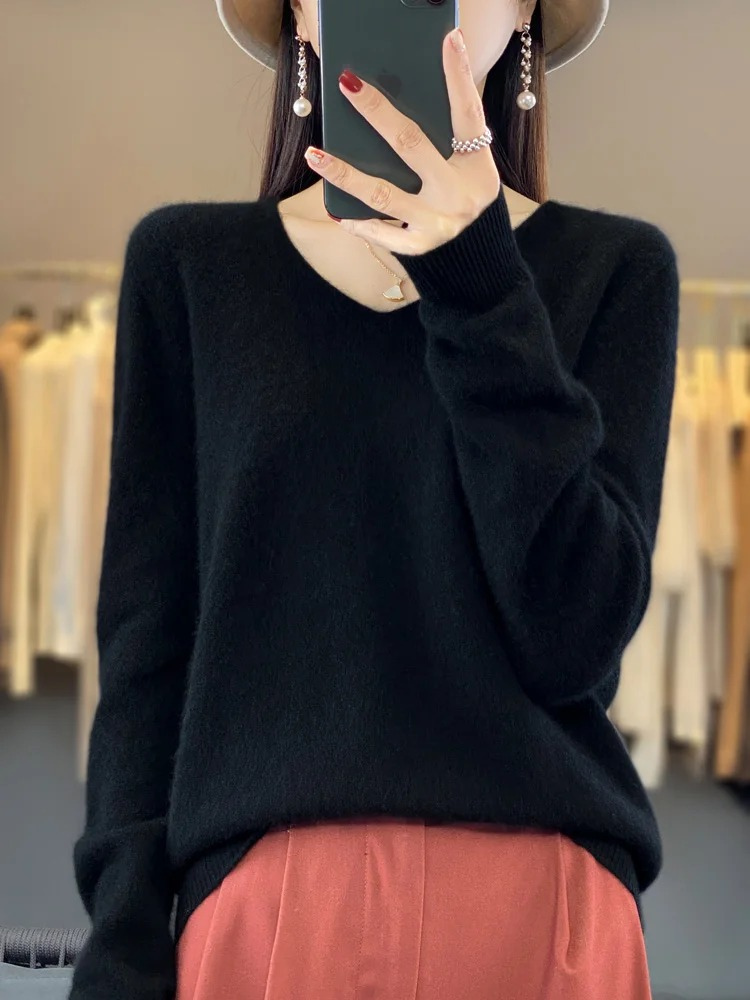 Drune | Cashmere Pullover Damen Eleganter V-ausschnitt, Weich & Komfortabel