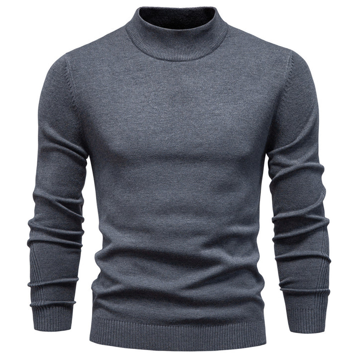 Herren-Rollkragenpullover, einfarbig, lässig